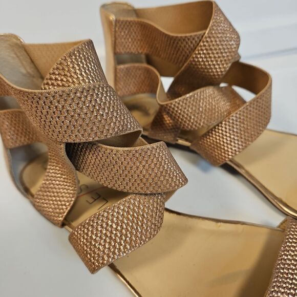 Rosegold Sandals Elastic Straps sz 11 - Picture 4 of 11